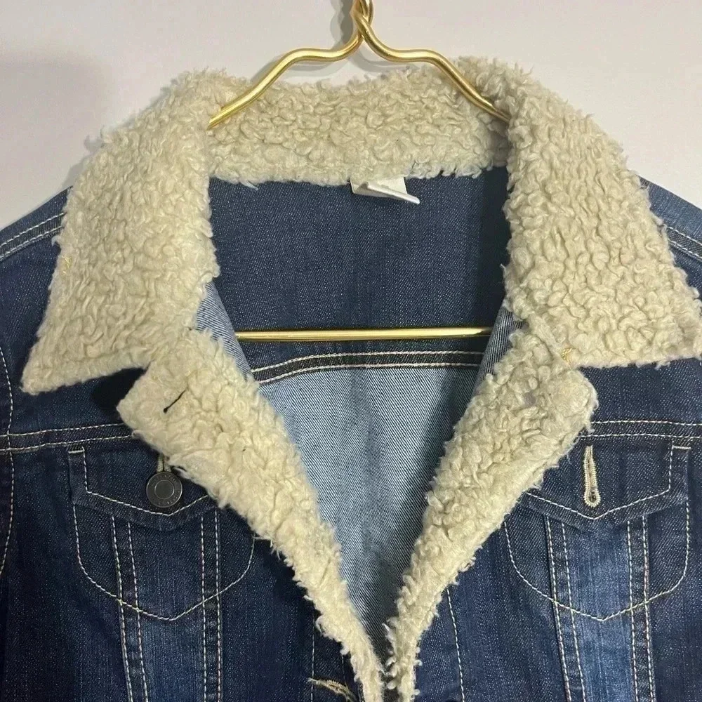 Kids Tucker and Tate dark denim jacket with Sherpa size L‎ 14